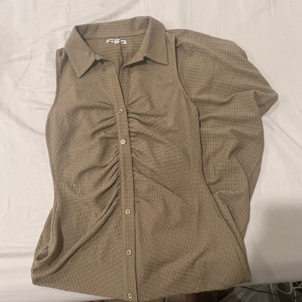 Reformation Tan Midi Dress